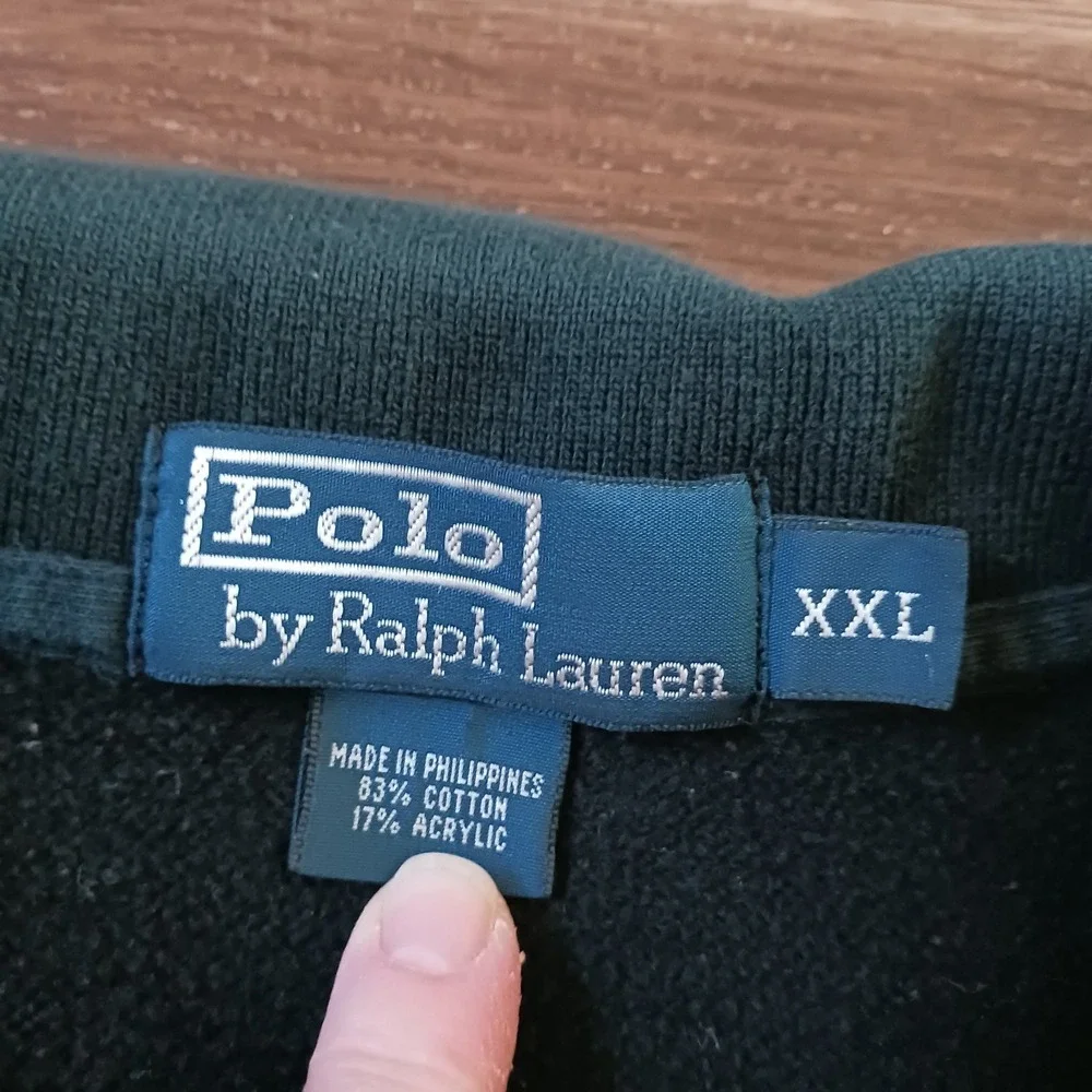 Vintage Ralph Lauren Polo Shirt Mens XXL Black‎ Pony Logo Long Sleeve Pique